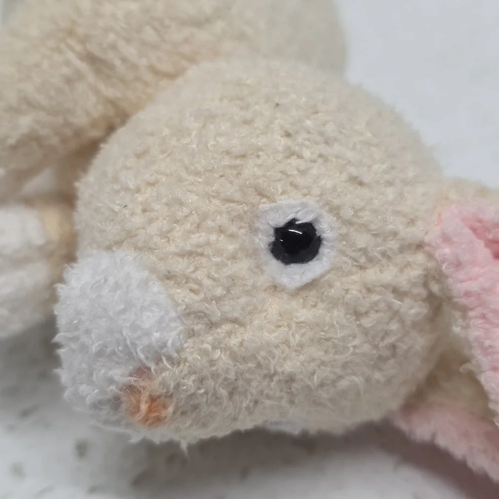 Russ Berrie Egbert White Cream Bunny Rabbit Mini Chamois 5